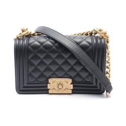 CHANEL Boy Chanel Shoulder Bag Caviar Skin Women's Black A67085