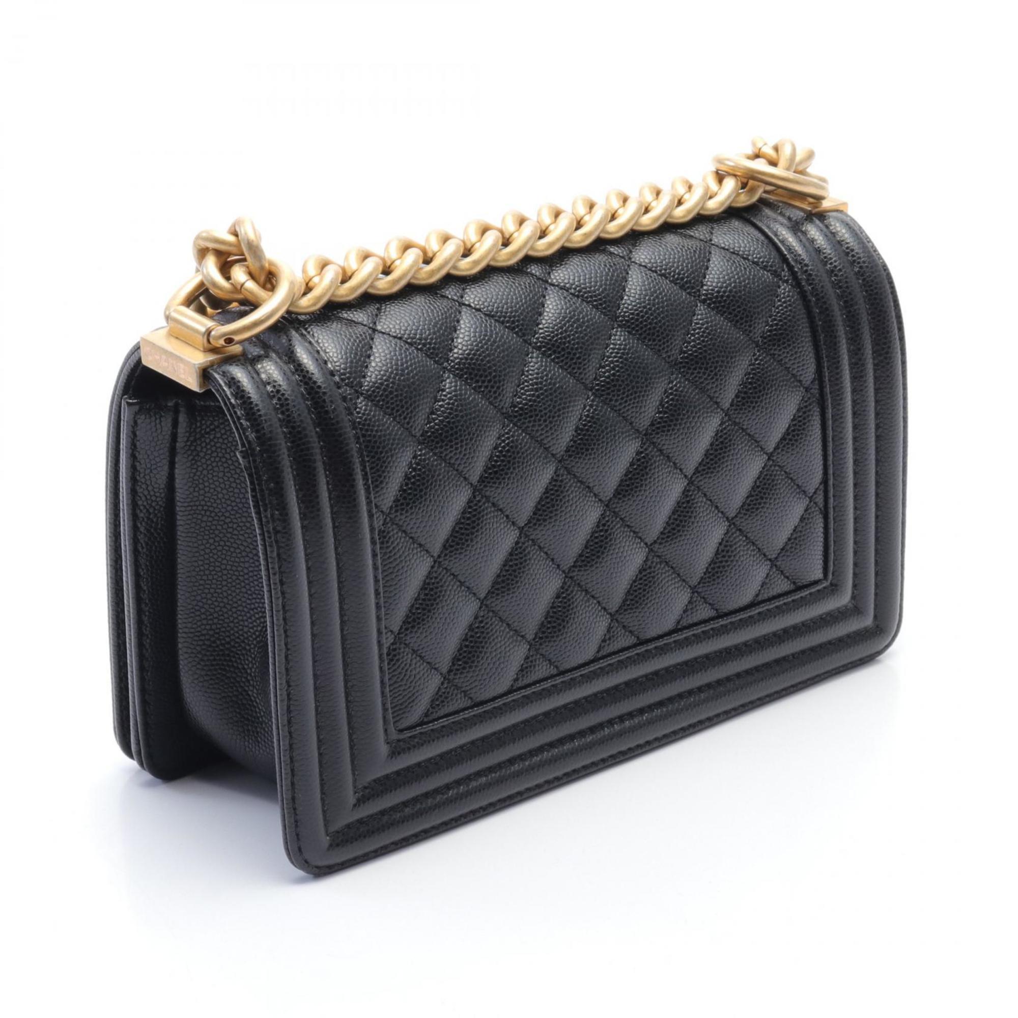 CHANEL Boy Chanel Shoulder Bag Caviar Skin Women's Black A67085