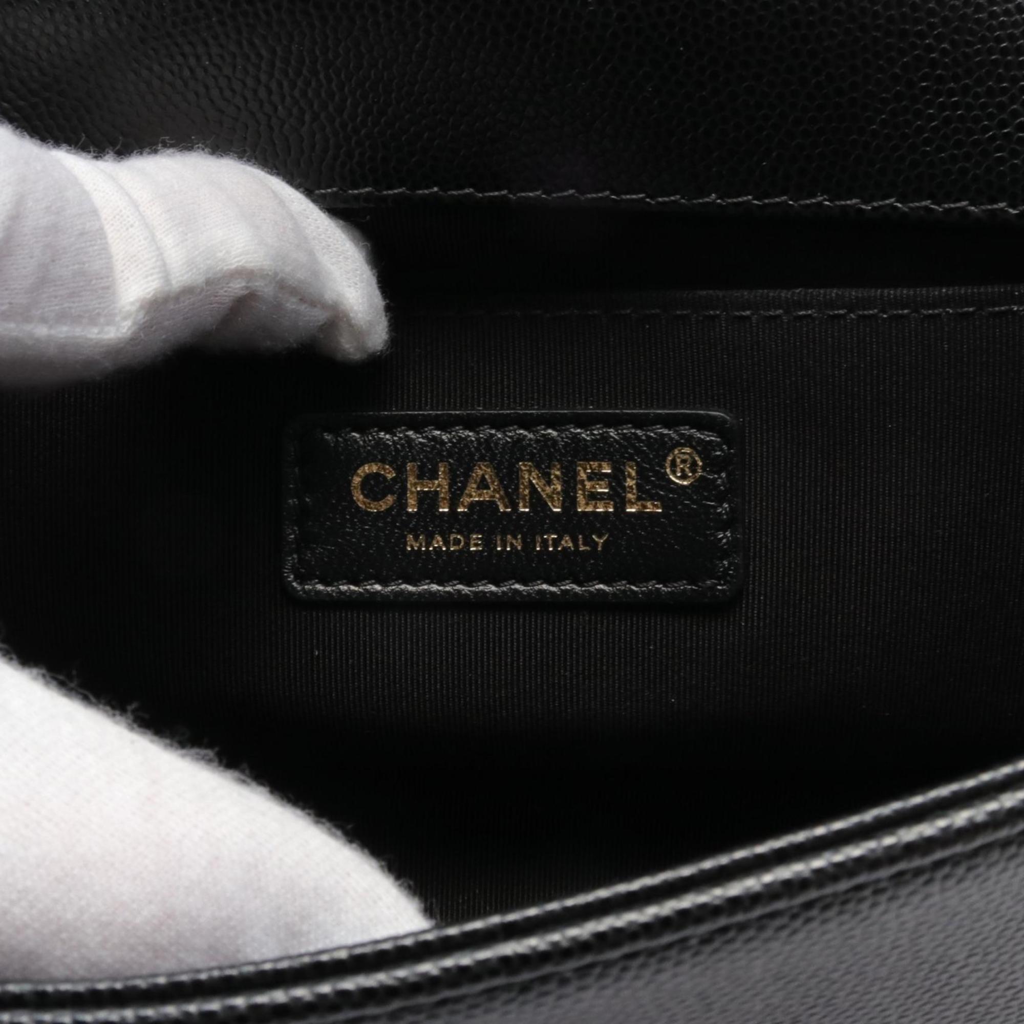 CHANEL Boy Chanel Shoulder Bag Caviar Skin Women's Black A67085