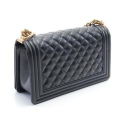 CHANEL Boy Chanel Shoulder Bag Caviar Skin Women's Black