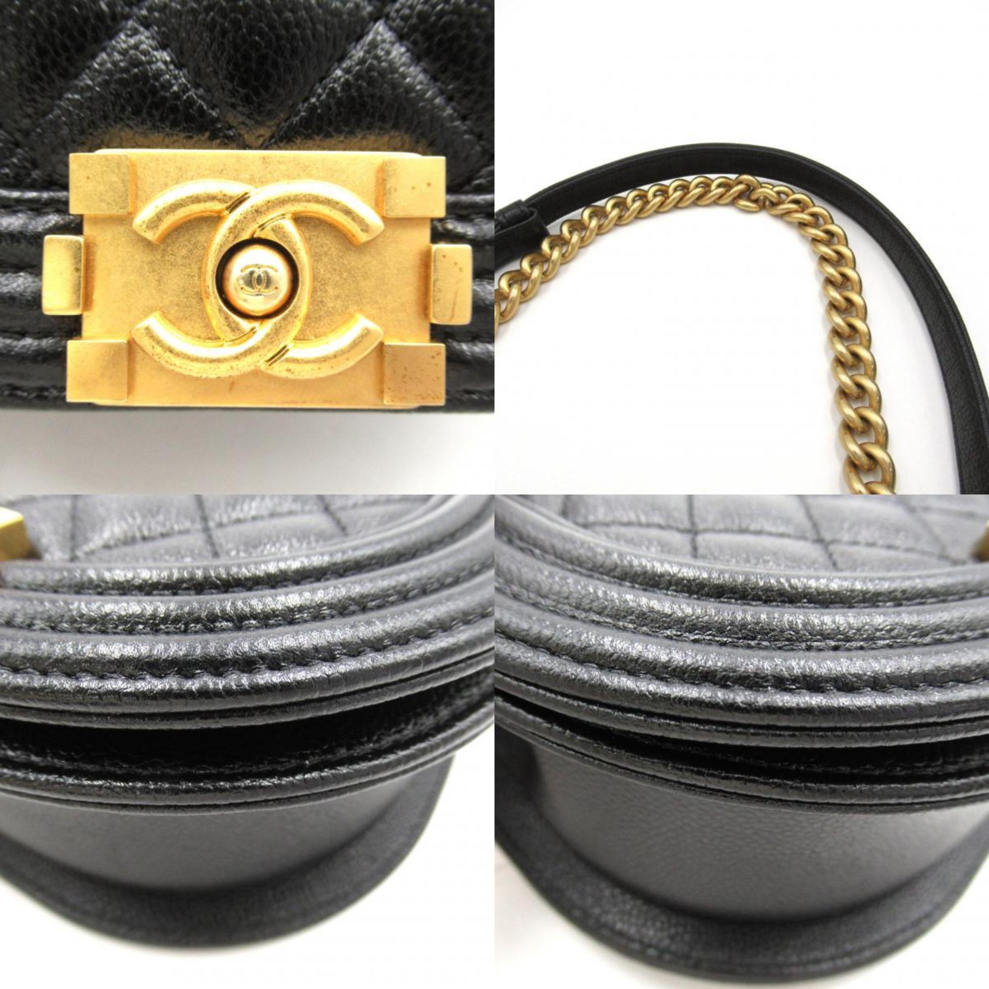 CHANEL Boy Chanel Chain Shoulder Bag Caviar Skin (Grained Calf) Women's Black