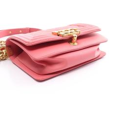 CHANEL Boy Chanel Matelasse Shoulder Bag Leather Women's Pink A67085