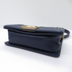 CHANEL Boy Chanel Chain Shoulder Bag Caviar Skin (Grained Calf) Women's Navy