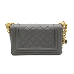 CHANEL Boy Chanel Chain Shoulder Bag Caviar Skin (Grained Calf) Women's Gray