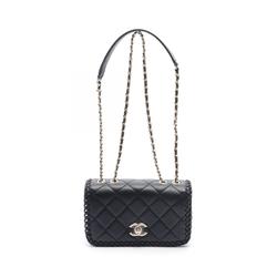 CHANEL Matelasse Shoulder Bag, Lambskin, Women's, Black