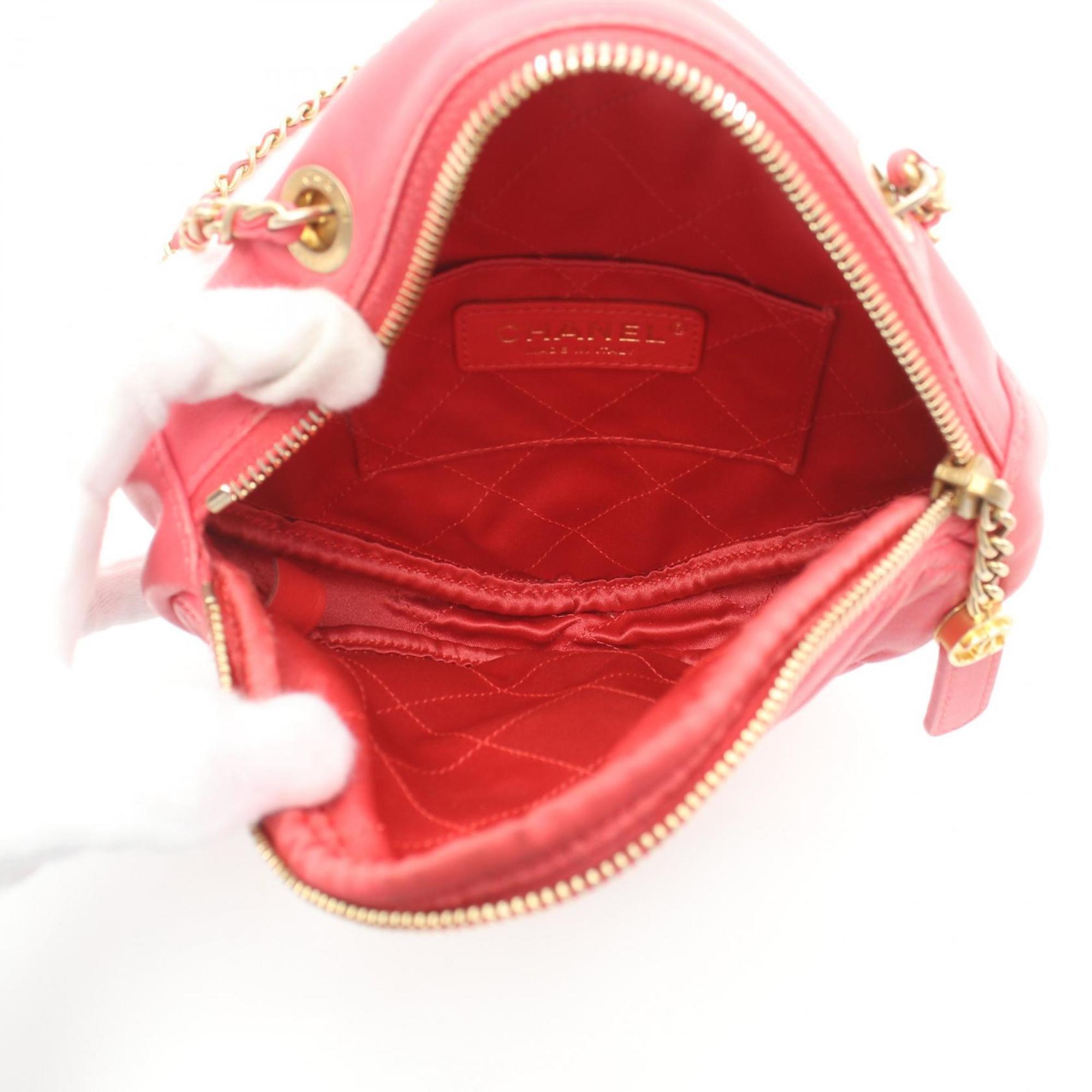 CHANEL Matelasse Shoulder Bag, Lambskin, Women's, Pink