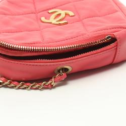 CHANEL Matelasse Shoulder Bag, Lambskin, Women's, Pink