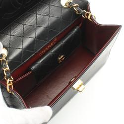 CHANEL Matelasse Shoulder Bag, Lambskin, Women's, Black