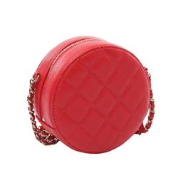 CHANEL Matelasse Classic Shoulder Bag, Caviar Skin, Women's, Red