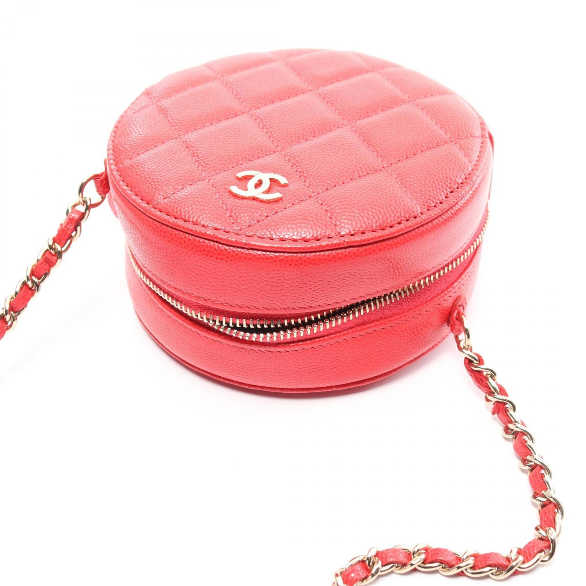 CHANEL Matelasse Classic Shoulder Bag, Caviar Skin, Women's, Red