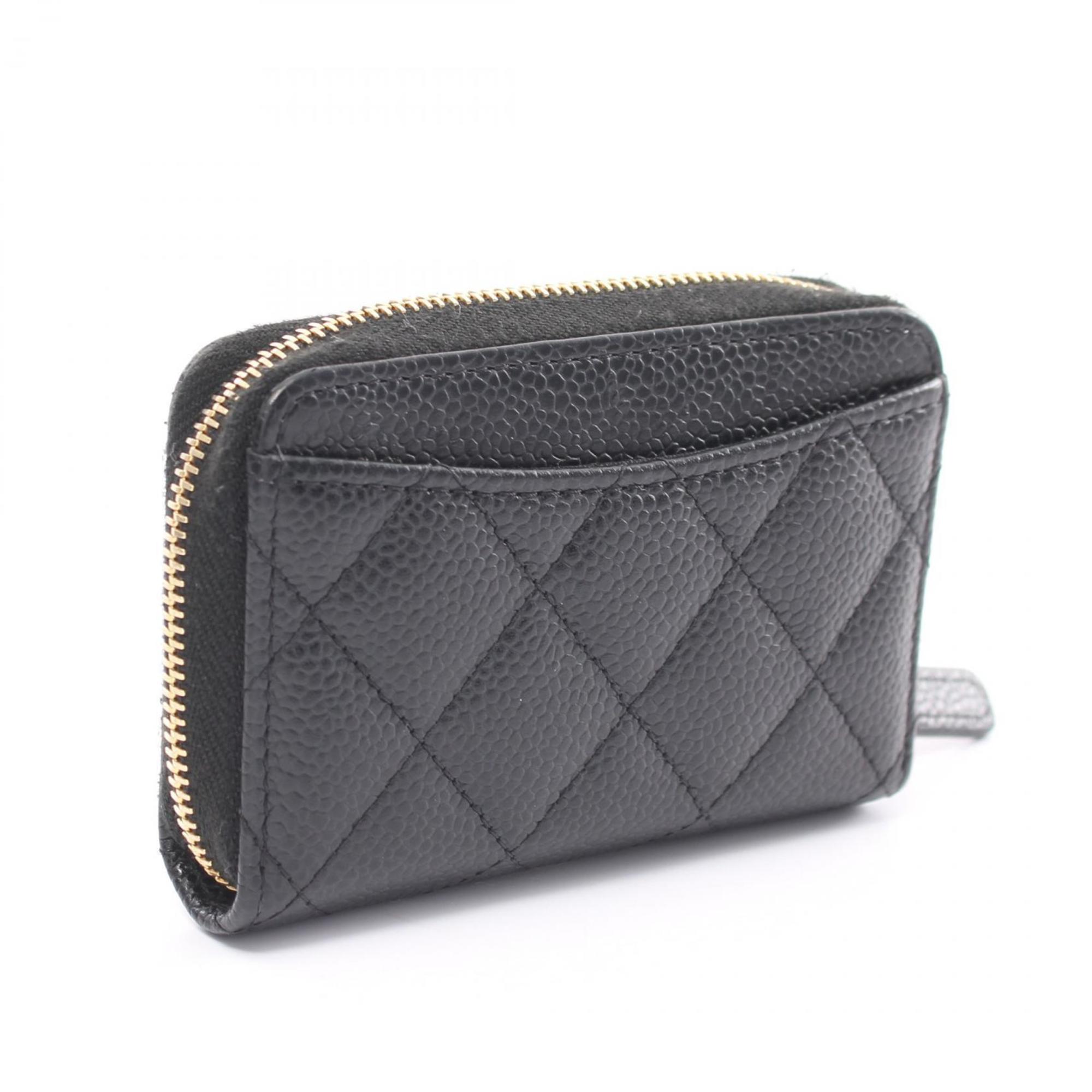 CHANEL Matelasse Wallet/Coin Case Wallet Caviar Skin Women's Black A69271