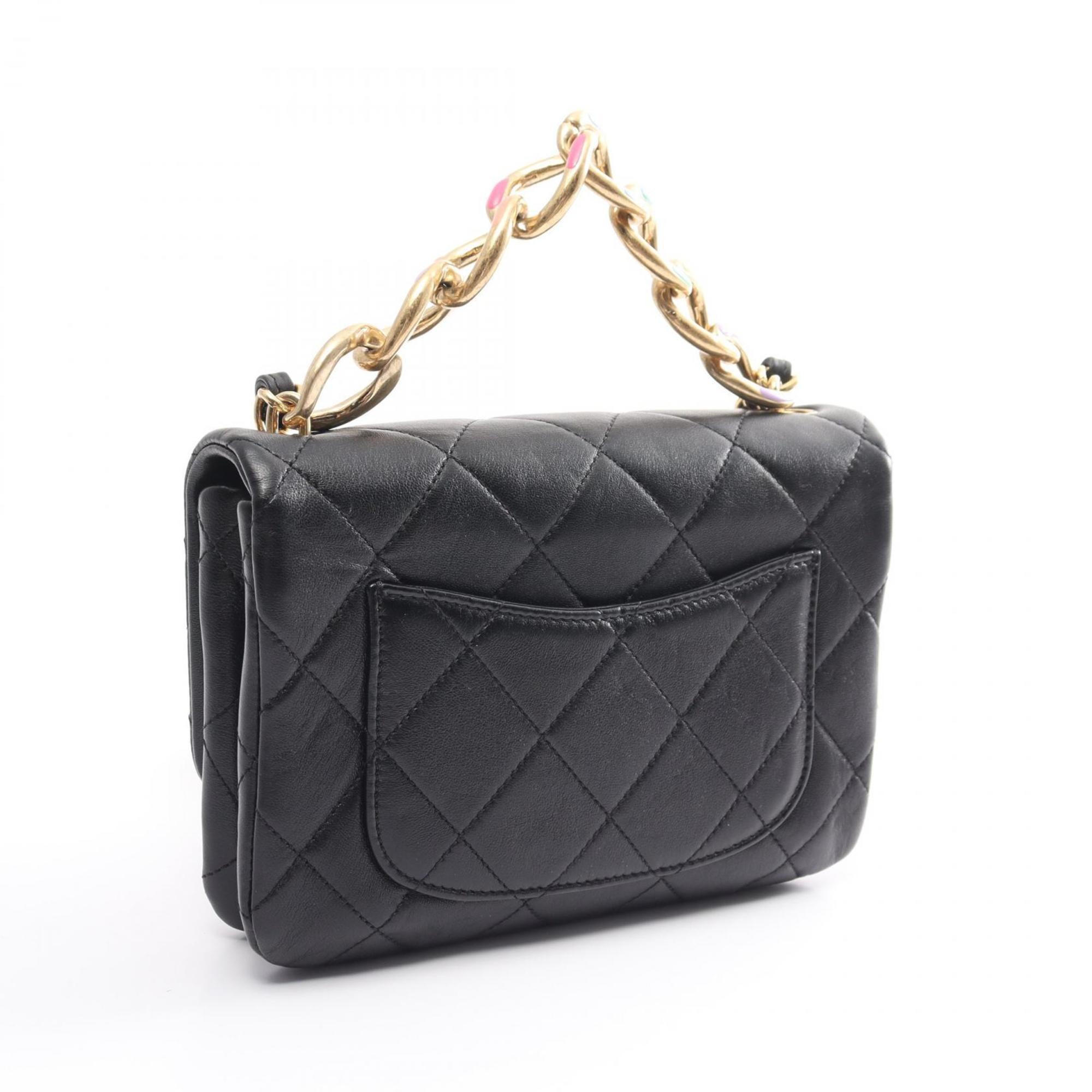 CHANEL Matelasse Shoulder Bag, Lambskin, Women's, Black