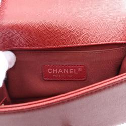 CHANEL Boy Chanel V-stitch shoulder bag, caviar skin, women's, bordeaux