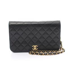 CHANEL Matelasse Shoulder Bag, Lambskin, Women's, Black