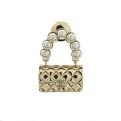 CHANEL Matelasse Pin Brooch GP (Gold Plated) Women's Gold B21S