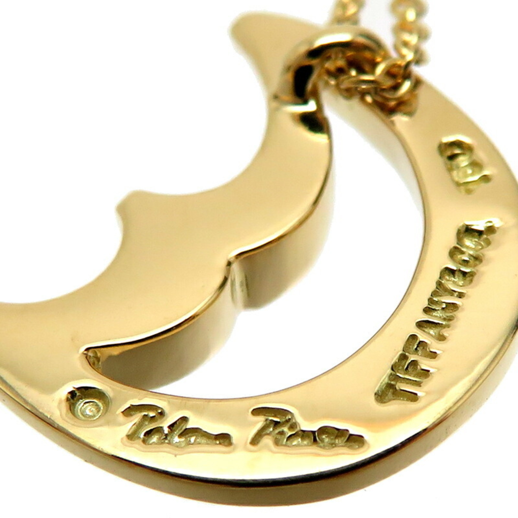 Tiffany Crescent Moon Women's Necklace 750 Yellow Gold