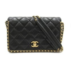 CHANEL Matelasse Chain Shoulder Bag, Caviar Skin (Grained Calf), Soft Caviar, Women's, Black