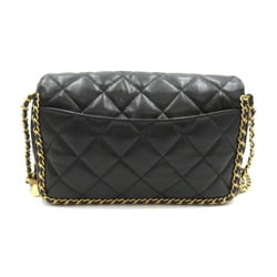 CHANEL Matelasse Chain Shoulder Bag, Caviar Skin (Grained Calf), Soft Caviar, Women's, Black