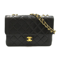 CHANEL Matelasse Chain Shoulder Bag, Lambskin, Women's, Black