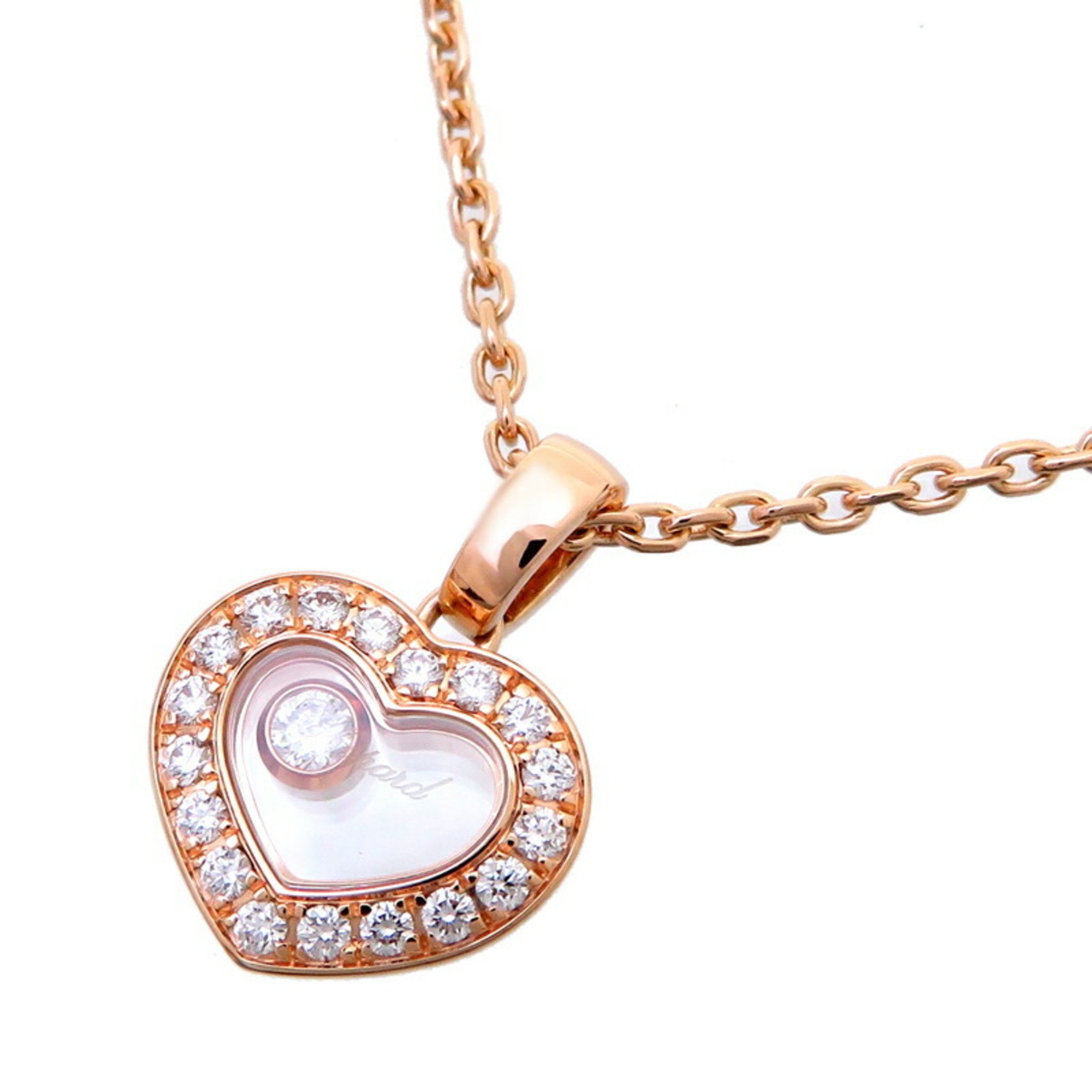 Chopard Happy Diamond Heart Women's Necklace 79A054 750 Pink Gold