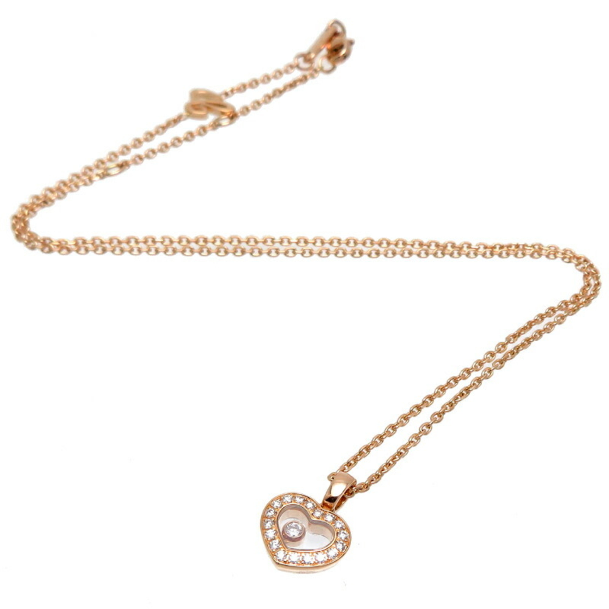 Chopard Happy Diamond Heart Women's Necklace 79A054 750 Pink Gold