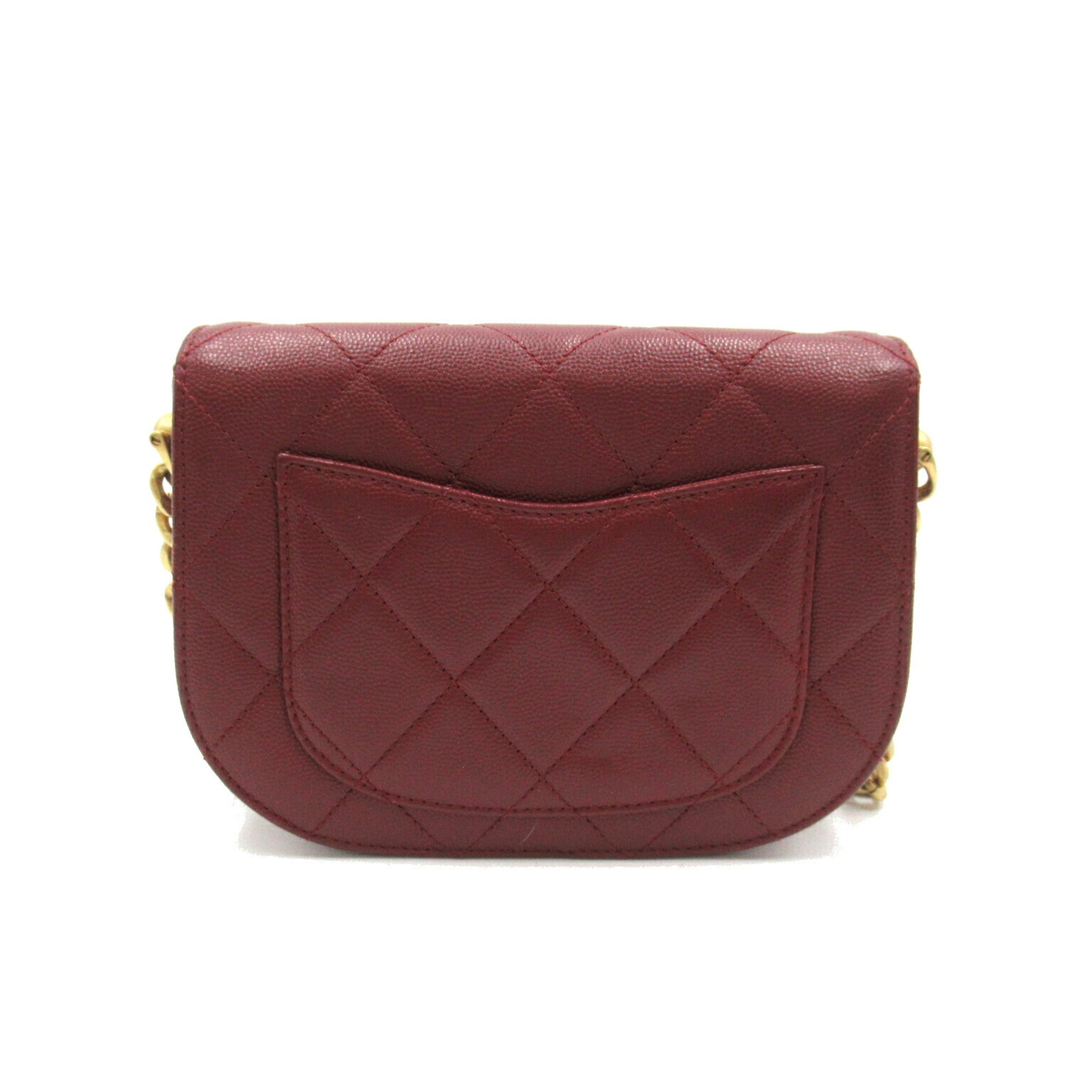 CHANEL Matelasse Chain Shoulder Bag, Caviar Skin (Grained Calf), Women's, Bordeaux AS2484