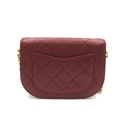 CHANEL Matelasse Chain Shoulder Bag, Caviar Skin (Grained Calf), Women's, Bordeaux AS2484