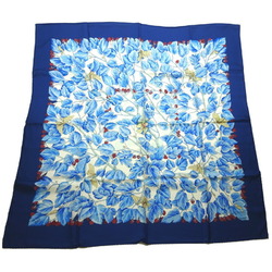 Hermes Carré 90 l'ARBRE de SOiE Silk Tree Mulberry and Silkworms Women's Scarf Muffler 100% Blue