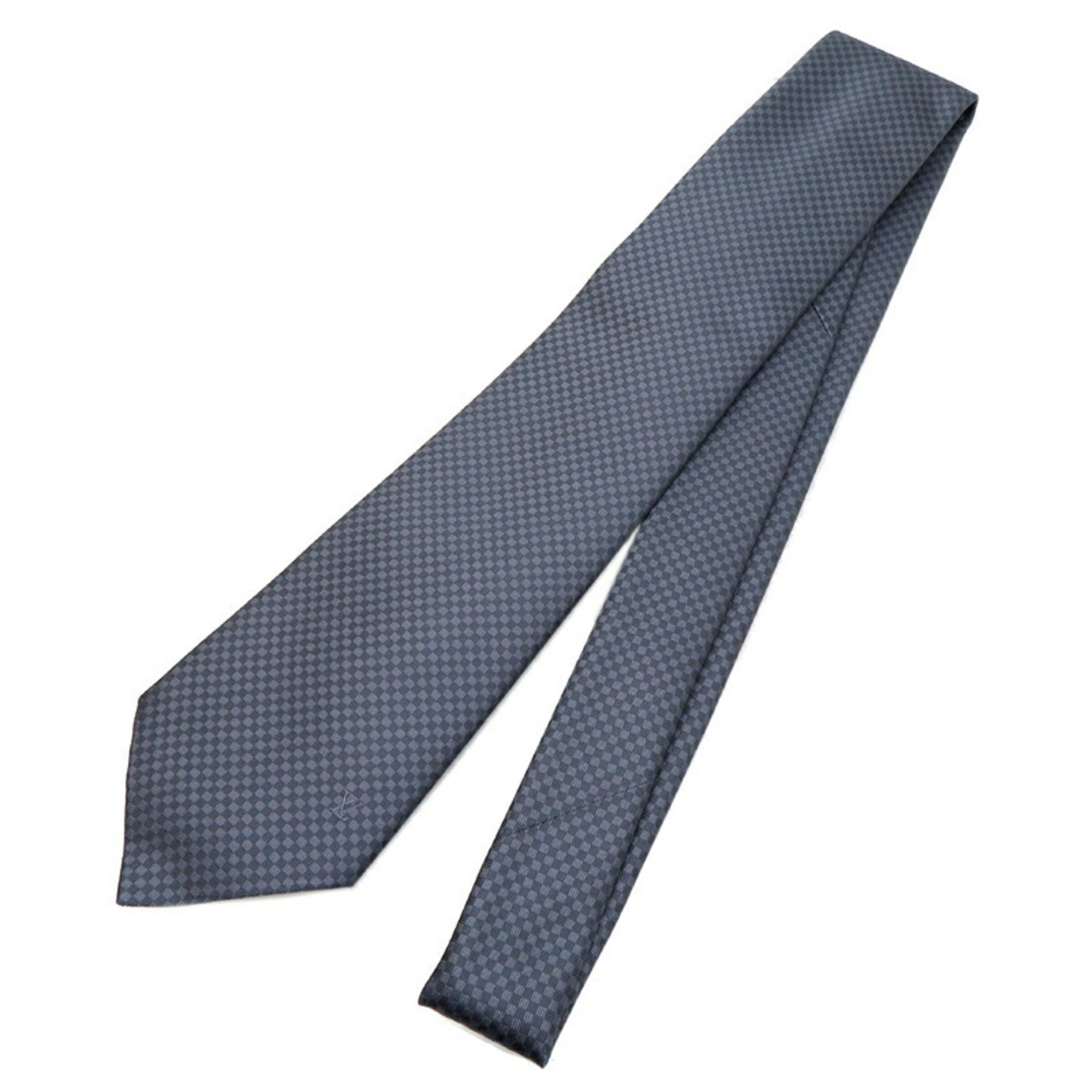 Louis Vuitton Cravate Micro Damier Men's Tie M78749 100% Silk Grey