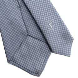 Louis Vuitton Cravate Micro Damier Men's Tie M78749 100% Silk Grey