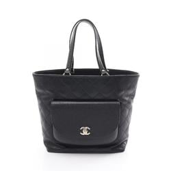 CHANEL Matelasse Tote Bag Leather Women's Black