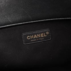 CHANEL Matelasse Tote Bag Leather Women's Black