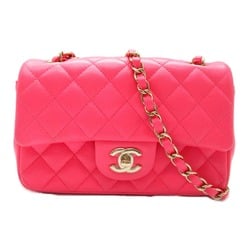 CHANEL Matelasse Chain Shoulder Bag Lambskin (Sheepskin) Women's Pink