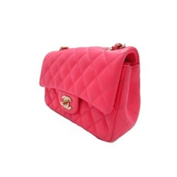 CHANEL Matelasse Chain Shoulder Bag Lambskin (Sheepskin) Women's Pink