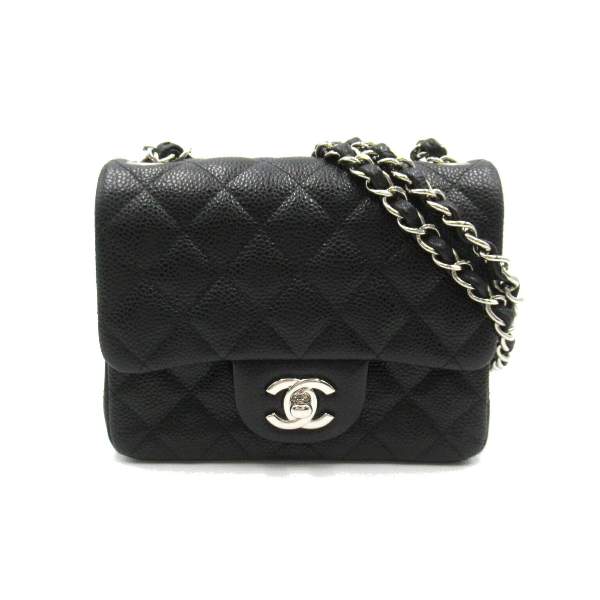 CHANEL Matelasse Chain Shoulder Bag, Caviar Skin (Grained Calf), Women's, Black