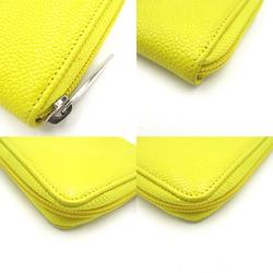 CHANEL Round Long Wallet Caviar Skin (Grained Calf) Men's Women's Yellow