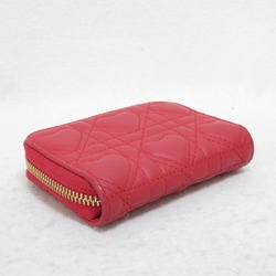 Christian Dior Dior Lady Wallets and coin cases Leather Men's Women's Red S0985ONHG