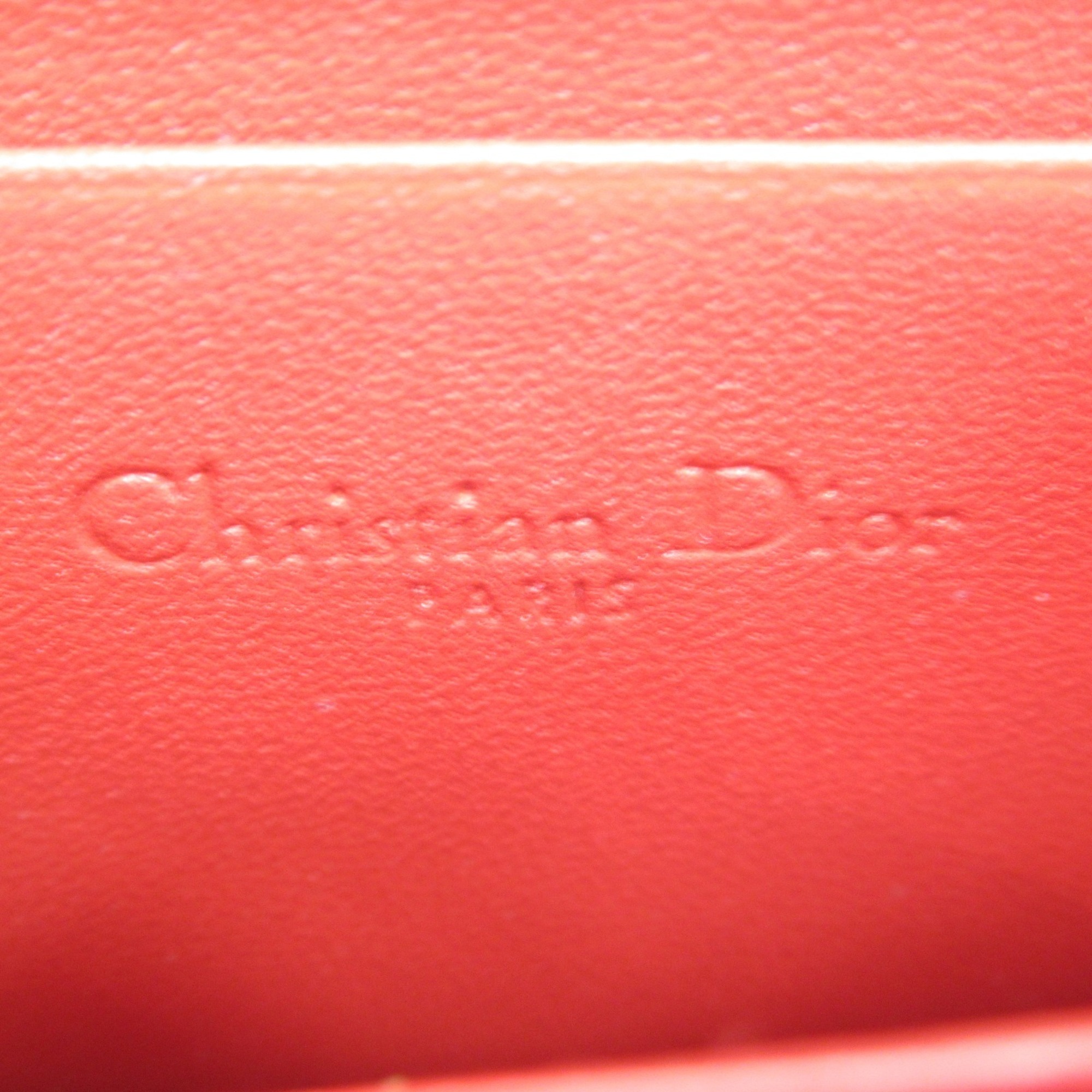 Christian Dior Dior Lady Wallets and coin cases Leather Men's Women's Red S0985ONHG