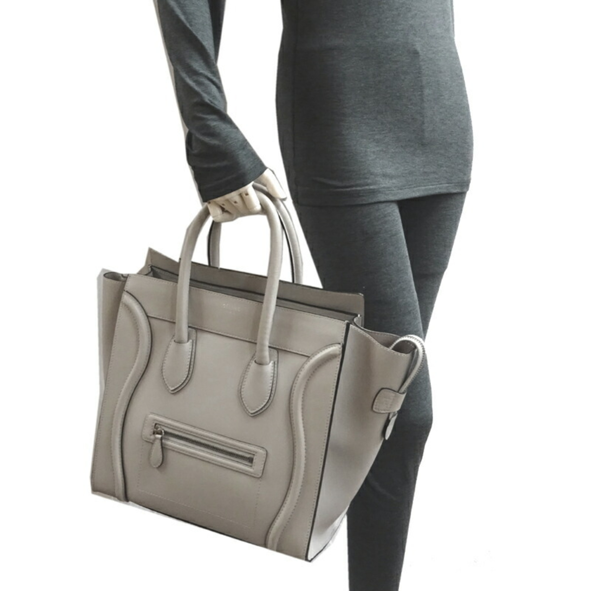 Celine Luggage Shopper Women's Handbag 165213 Calf Grey