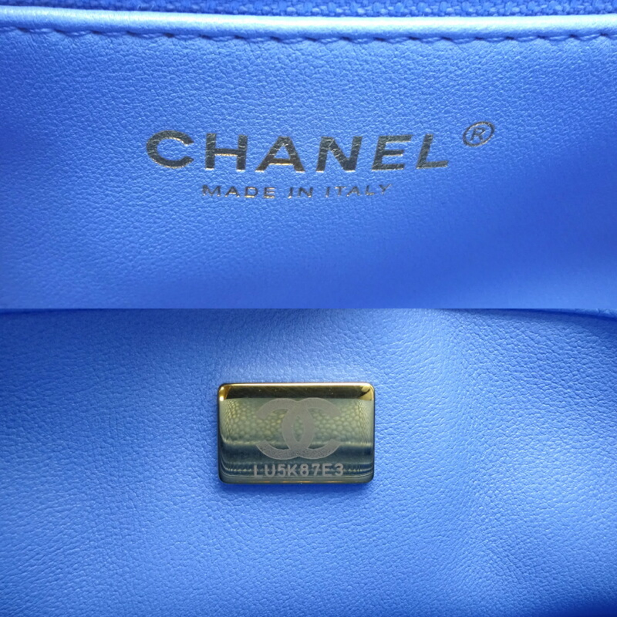 Chanel Matelasse Chain Shoulder Women's Bag A35200 Caviar Skin Blue