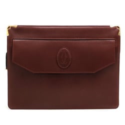 Cartier Must Line Women's and Men's Second Bag Leather Bordeaux (Red)