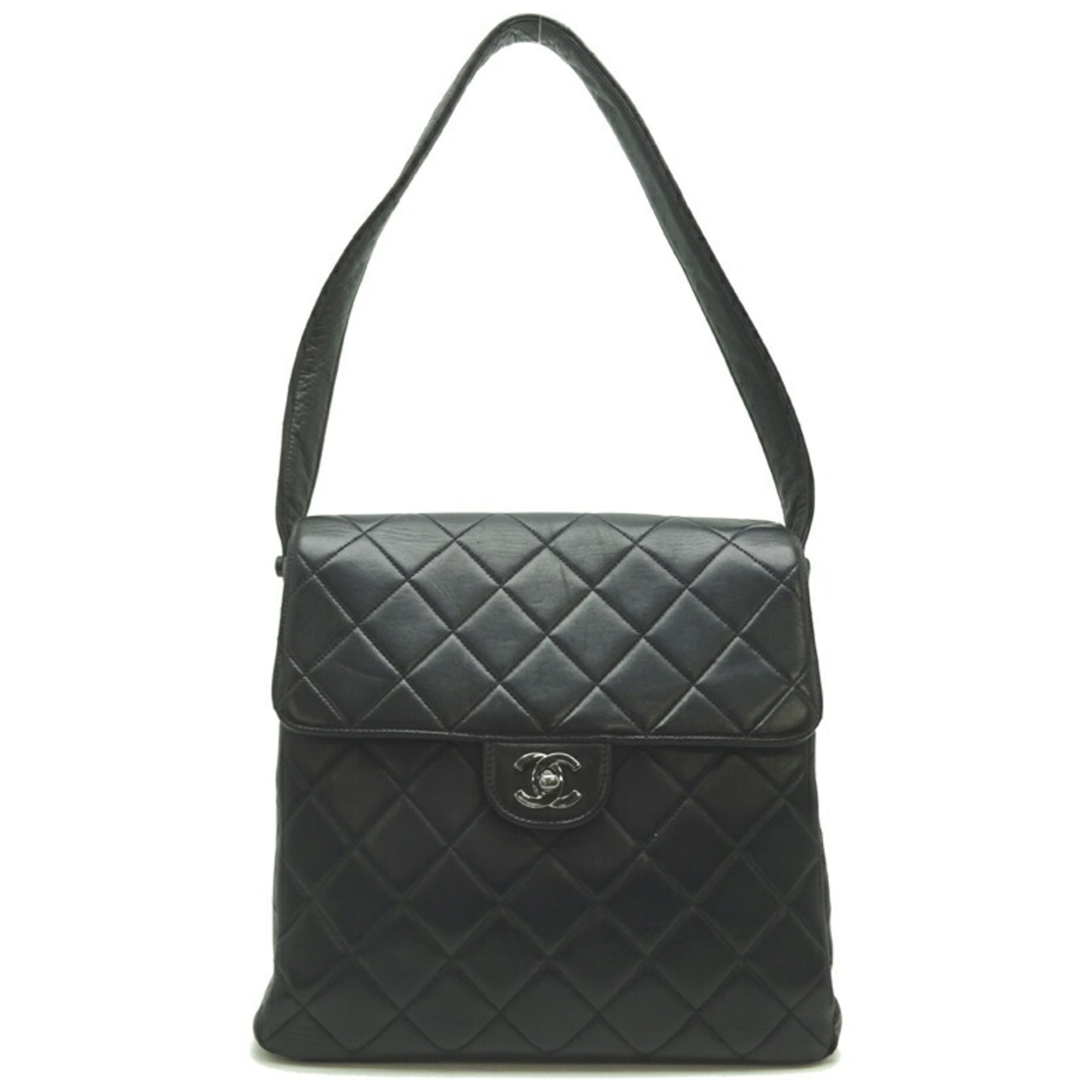 Chanel Double Face Women's Shoulder Bag Lambskin Black