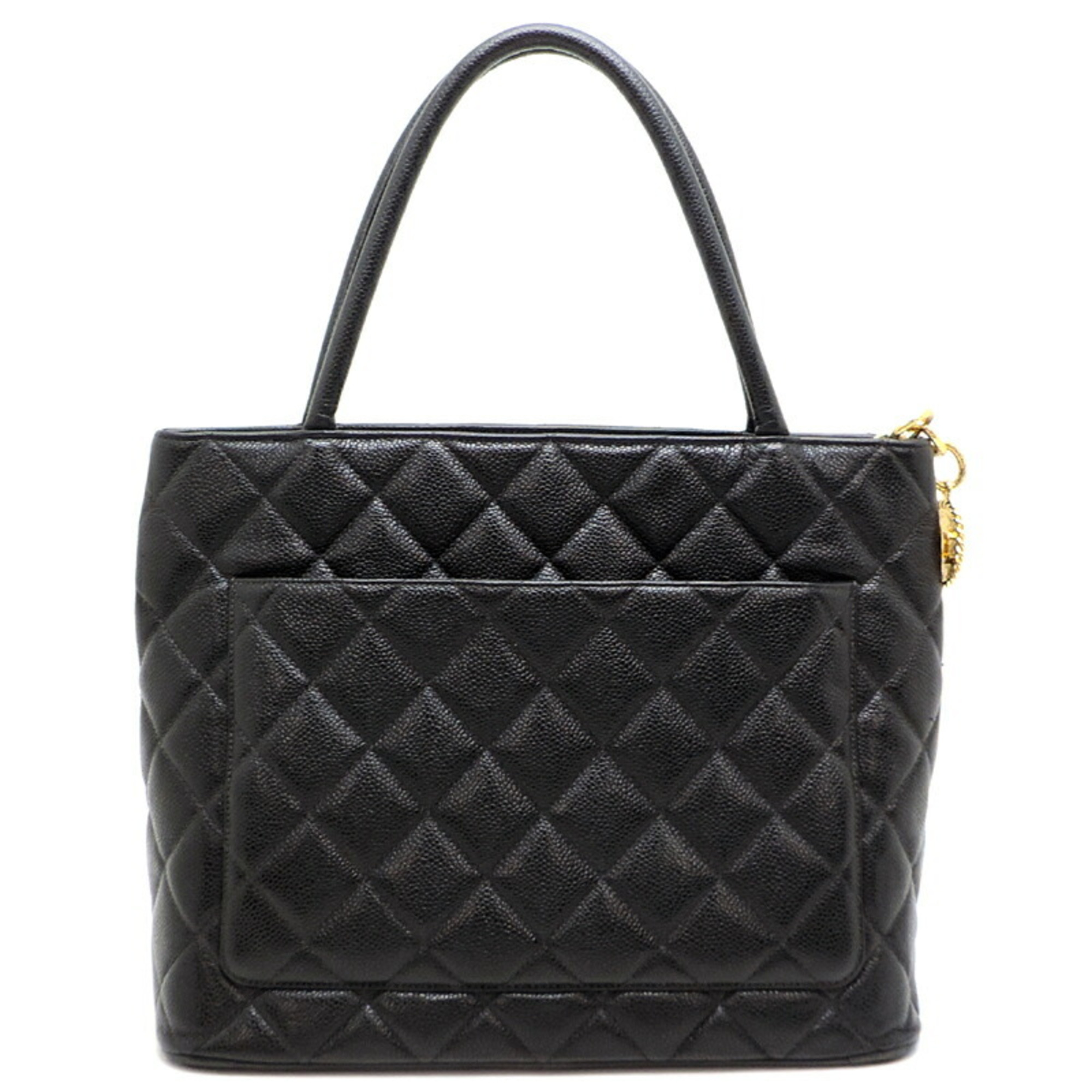 Chanel Reproduction Tote Women's Handbag A01804 Caviar Skin Black