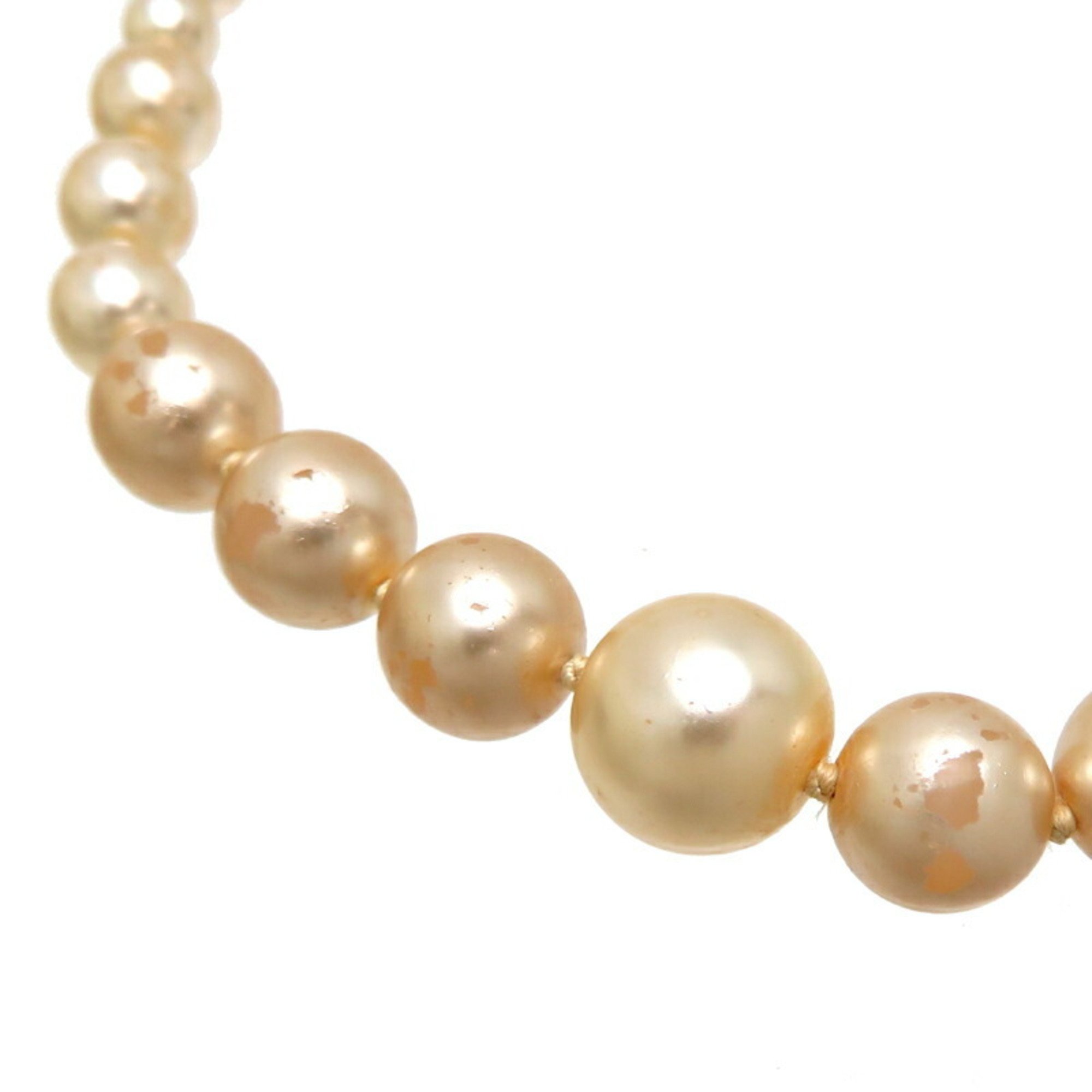 Chanel Coco Mark Faux Pearl Women's Necklace Metal