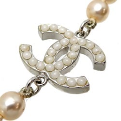 Chanel Coco Mark Faux Pearl Women's Necklace Metal