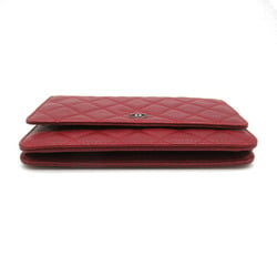 CHANEL Matelasse Chain Wallet Shoulder Bag Caviar Skin (Grained Calf) Women's Bordeaux A33814