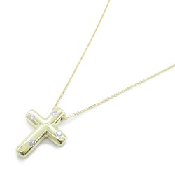 Tiffany & Co. Dots Cross 4P Diamond Necklace K18 (Yellow Gold) Ladies Clear