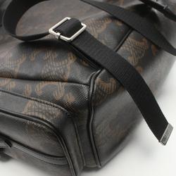 CELINE Triomphe Large Rucksack Backpack Bag Coated Canvas Men's Black Brown 111812EU3.38SI