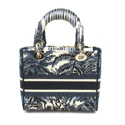 Christian Dior Dior Lady 2-Way Tote Bag, Jacquard, Women's, Navy