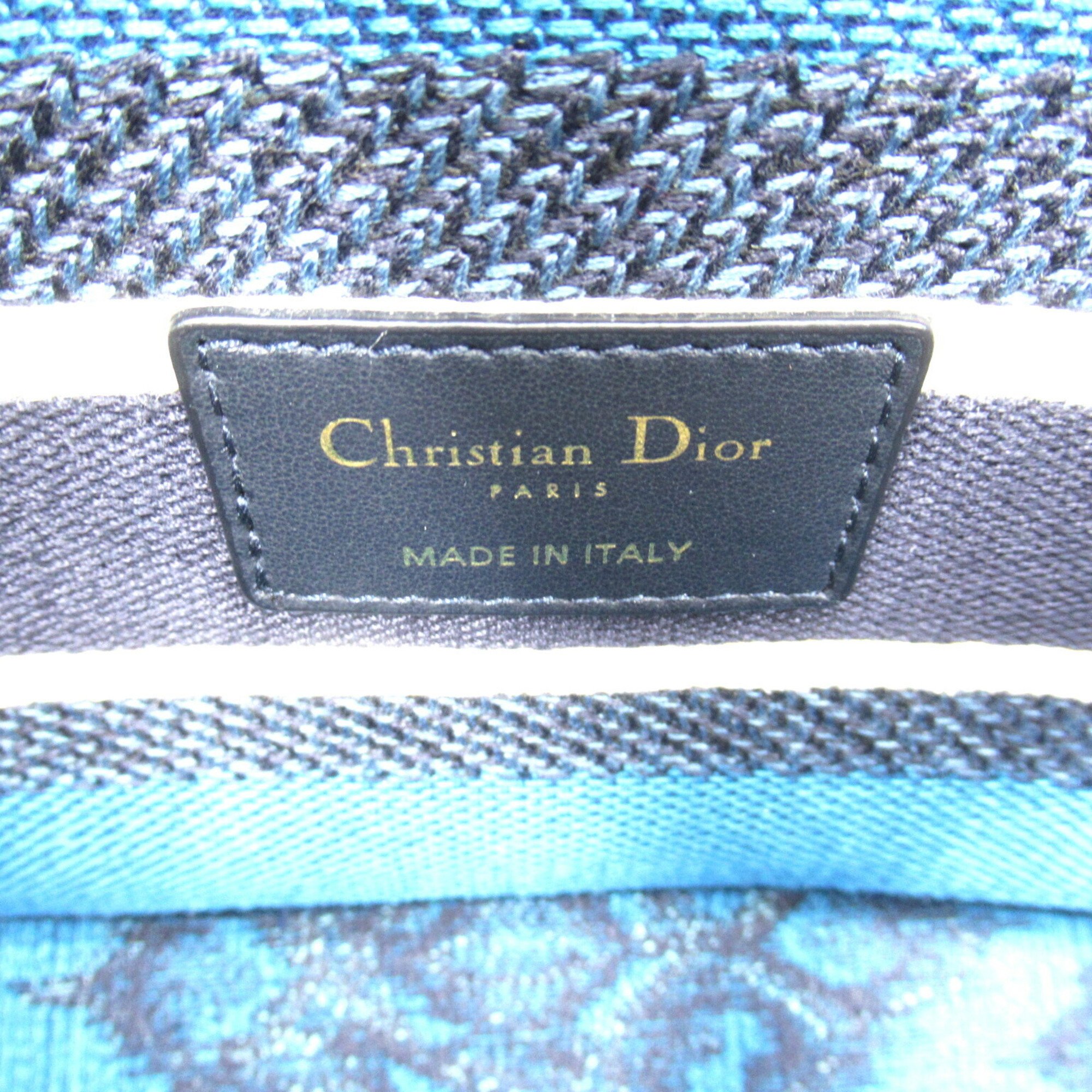 Christian Dior Dior Lady 2-Way Tote Bag, Jacquard, Women's, Navy